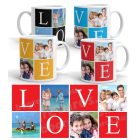 LOVE fényképes bögre, 4 fényképes