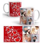 Fényképes bögre, 4 fényképes LOVE