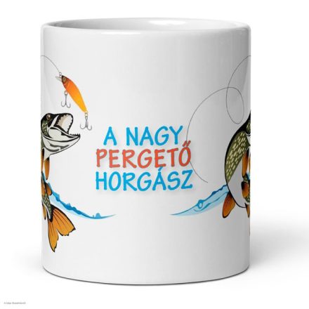 Horgászos bögre, csuka