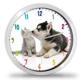 Kutya és cica falióra – grafikus