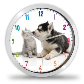 Kutya és cica falióra – grafikus