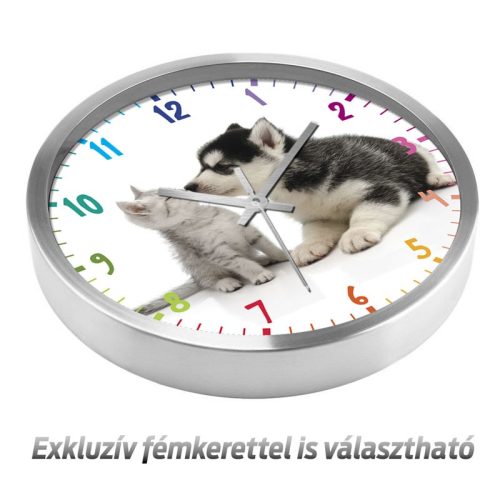 Kutya és cica falióra – grafikus