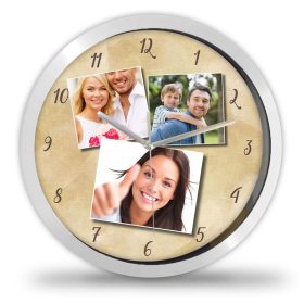Három fényképes falióra - Bézs Három fényképes falióra - Bézs