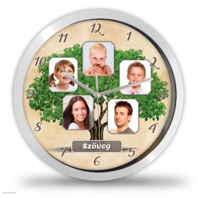 Családfa fényképes falióra, barna Családfa fényképes falióra, barna