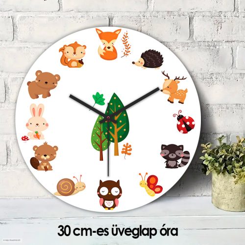 Erdei állatos  falióra - natur