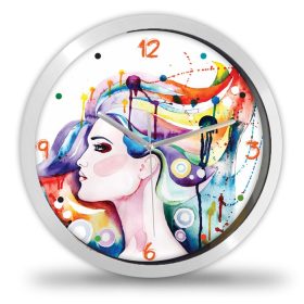 Színes arc modern falióra – skandináv