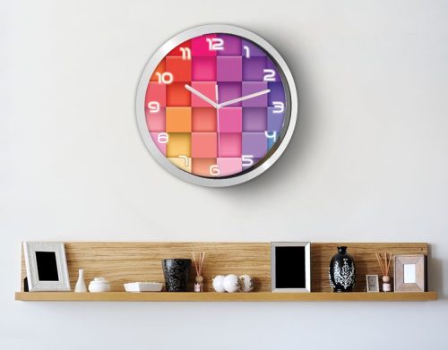 Színes kockák modern falióra