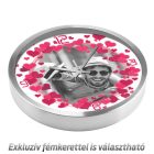 Piros szívek saját képes falióra