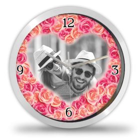 Szív alakú rózsás saját képes falióra Szív alakú rózsás saját képes falióra