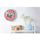 Szív alakú rózsás saját képes falióra