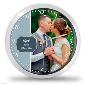 Esküvői fényképes falióra – modern