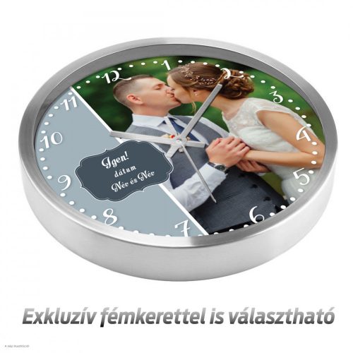 Esküvői fényképes falióra – modern