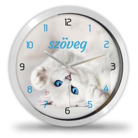 Fehér cicás falióra