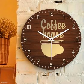 Kávés falióra, kávéház felirat