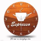 Kávés falióra, espresso felirat