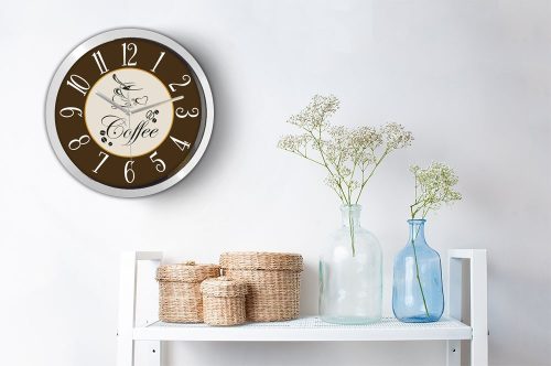 Kávés falióra – minimal