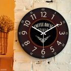  Olasz kávéház falióra Coffee House Italian felirattal és barna-fekete vintage számlappal