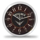  Olasz kávéház falióra Coffee House Italian felirattal és barna-fekete vintage számlappal