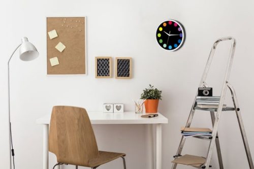 Feketén színes körök  falióra