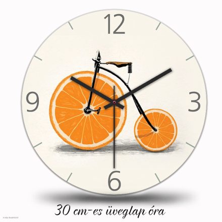 Narancsos kerékpár falióra