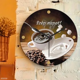 Kávés falióra – minimal