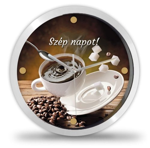 Kávés falióra – minimal