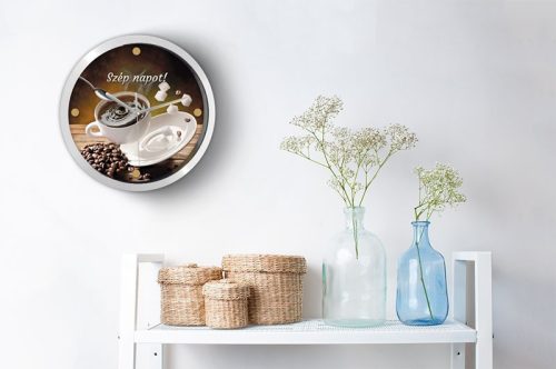 Kávés falióra – minimal
