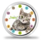 Cicás falióra – fekete-fehér