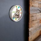 Cicás falióra – fekete-fehér