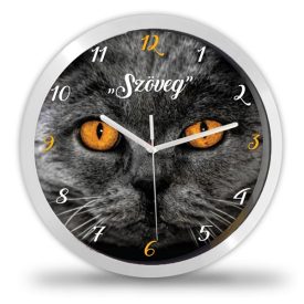 Fekete cicás falióra