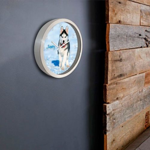 Kutyás falióra – illusztrált – színes