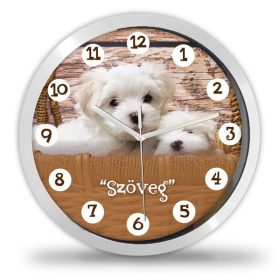 Kutyás falióra – illusztrált – színes