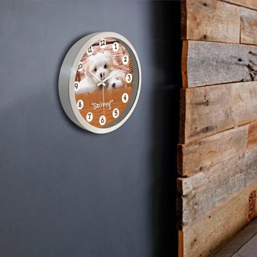 Kutyás falióra – illusztrált – színes