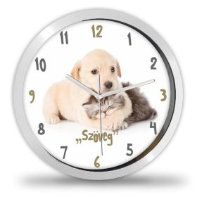 Kutya és cica falióra – grafikus – pasztell