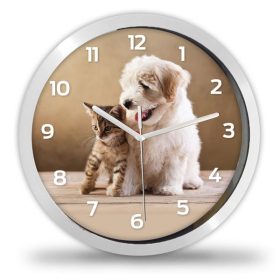 Kutya és cica falióra – klasszikus – pasztell