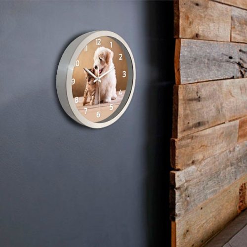 Kutya és cica falióra – klasszikus – pasztell