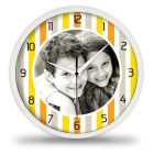 Csíkos fényképes falióra – retro