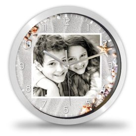 Nyári kagylós fényképes falióra