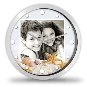 Nyári kagylós fényképes falióra – modern Nyári kagylós fényképes falióra – modern