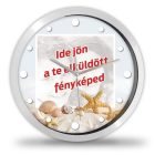 Nyári kagylós fényképes falióra – modern