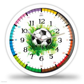 Focis tanuló falióra – Futballabda grafika színes