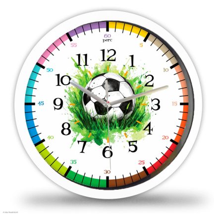 Focis tanuló falióra – Futballabda grafika színes