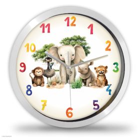 Aranyos állatok falióra saját névvel – pasztell