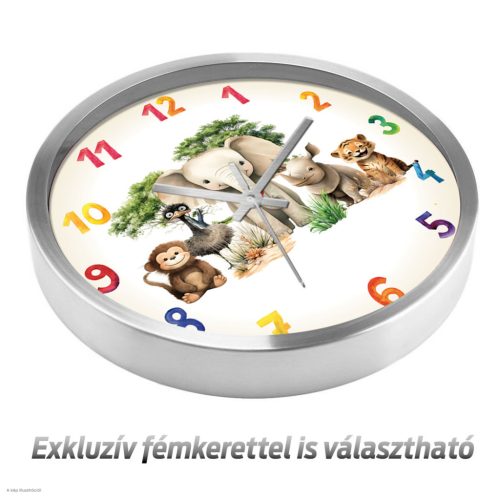 Aranyos állatok falióra saját névvel – pasztell