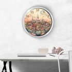 Berlin falióra a Fernsehturm tévétoronnyal és vintage panoráma kollázs mintával