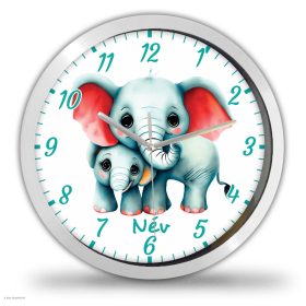 Elefánt kiselefánttal falióra saját névvel