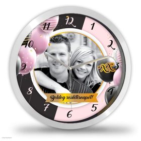 Születésnapi fényképes falióra lufis