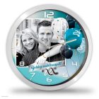 Születésnapi fényképes türkiz lufis falióra