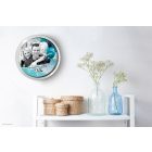 Születésnapi fényképes türkiz lufis falióra