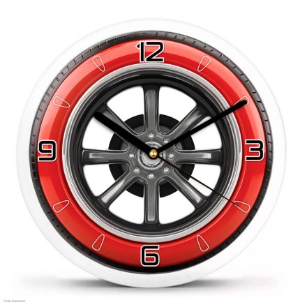 Autós falióra – Felni dizájn, piros perem